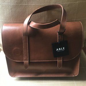 Able Isabel Heritage Leather Messenger  NWT